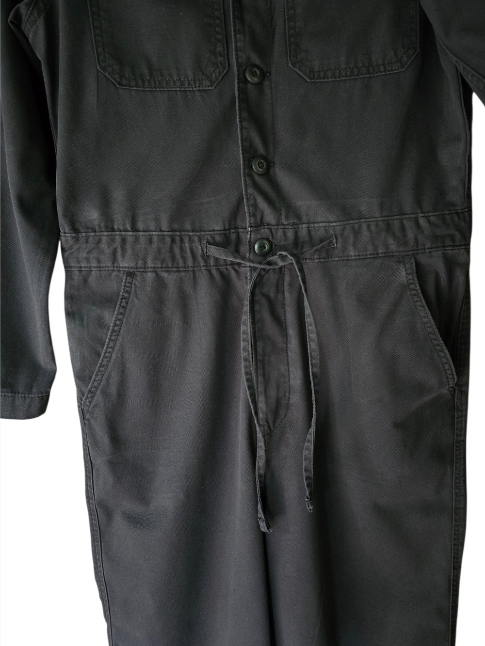 Levi's Iconic Jumpsuit Black Meteorite 100% Cotton Size Medium Utility Workwear - Picture 6 of 12